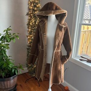 Esprit Brown suede for LiNy Jacket with Hood NWOT